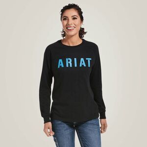 Ariat Rebar Cotton Strong Workwear Tee Black Blue Womens 1X NEW